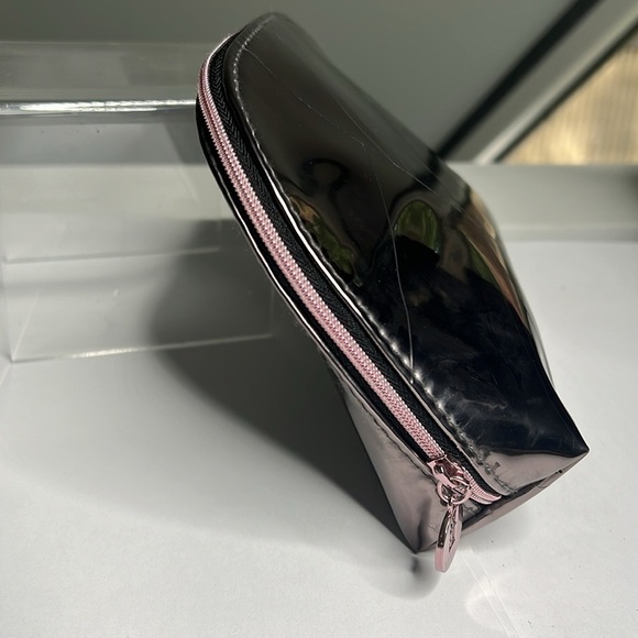 YSL Yves Saint Laurent Makeup Zip Around Pouch Clutch Rosegold Pewter Metallic - Picture 4 of 7